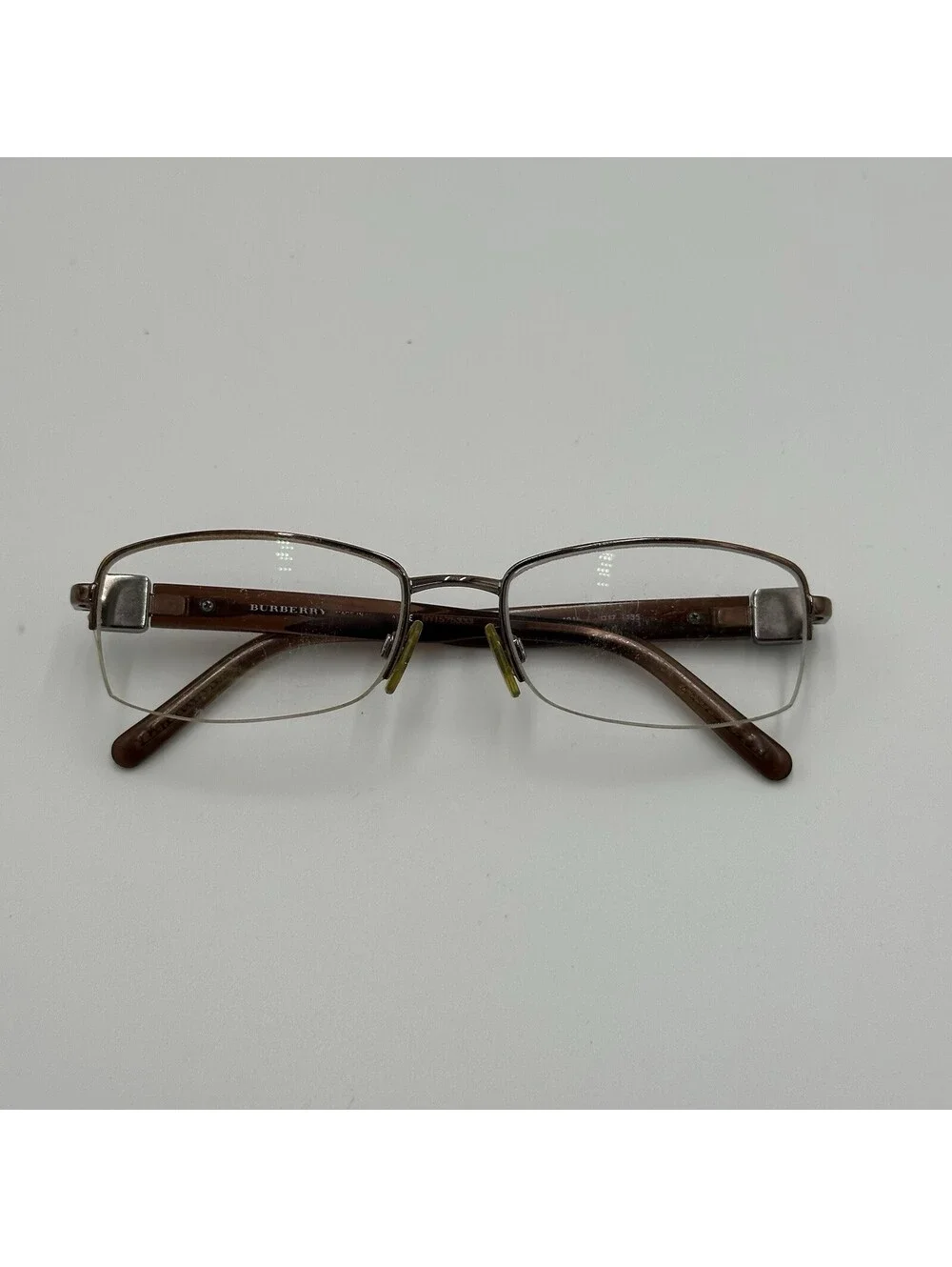Burberry Eyeglasses B 1146 1016 Brown Half Rim Frame Italy 52-17 135 Frames Only